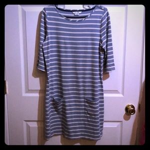 Boden Dress US10 blue and cream